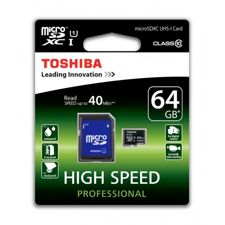 MICRO SD TOSHIBA 64GB CLASE 10
